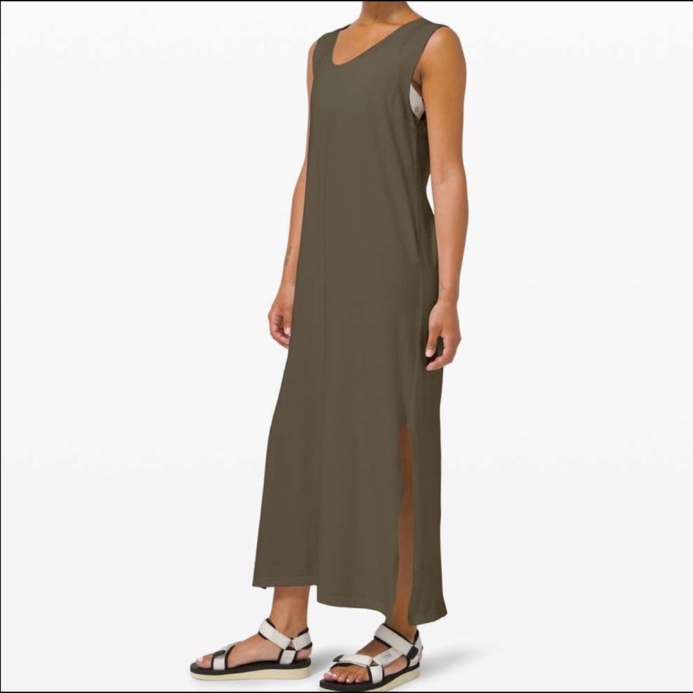 Lululemon All Yours Tank Maxi dress dark olive size 6